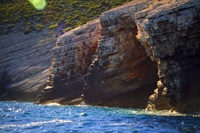 Croatia - tour to blue cave - under the cliffs, Vis island