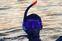Croatia tour - gust with mask - snorkeling to Vis and Bisevo