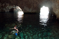 Ilirio's Hvar tours: green cave on Vis island in Croatia