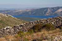 Island of Hvar stone walls – old dry builded stone walls on beautiful Hvar Island