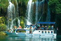 Krka waterfalls,national park in Dalmatia, beautiful homeland of Dalmatian dog