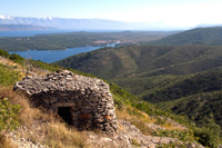 Landscape of Hvar island: Stari Grad field and and long Stari grad bay