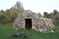 Neolithic drywall house on island of Hvar on Dalmatian coast