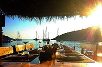 Seaview from seatings of Kod Jakse restaurant on Bisevo island, close to the Blue cave