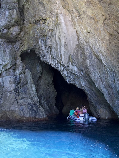 Monk Seal cave entrance - Three Caves Tour with Ilirio 